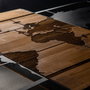 Wallity World Map With Compass Negro y Nogal